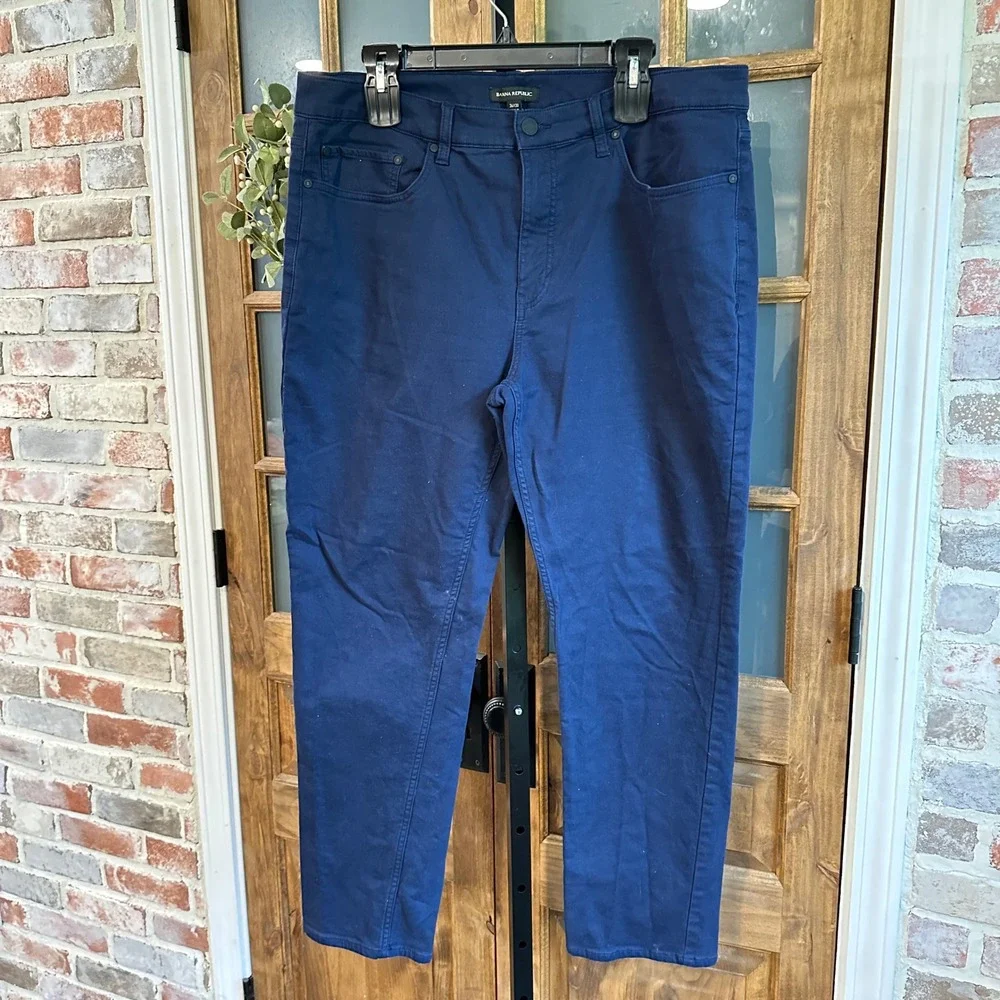 Banana‎ Republic Pants Mens 36x30 Navy Blue Stretch 5-Pocket Chino Trousers